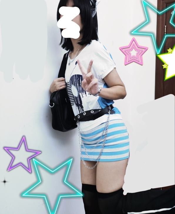 千禧辣妹裙涩谷辣妹蓝色包臀裙夏季y2k亚文...