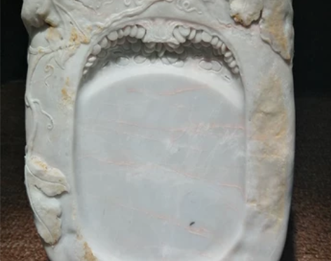 肇庆端砚老坑百子千孙砚彩墨砚双面雕刻精美价...