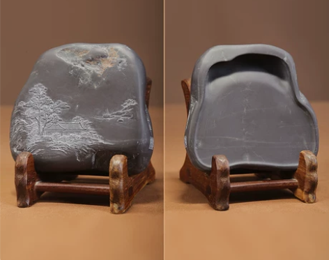 端砚砚师傅 小砚台老坑手工雕刻钟健宽大师作...