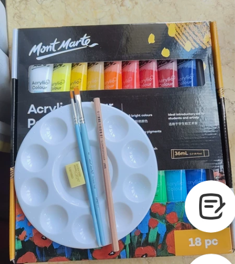 蒙玛特18色丙烯36ml套装。送橡皮铅笔调...