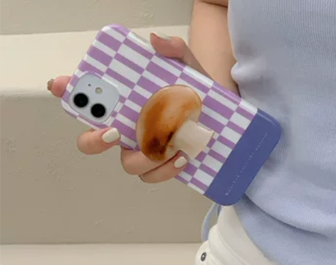 zrb调色盘手机壳全包软边创意紫白条纹苹果...