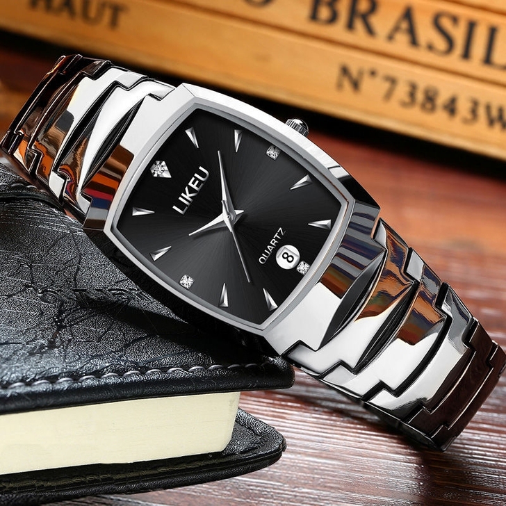 防水钨钢手表男士商务石英情侣表女表男表女士...