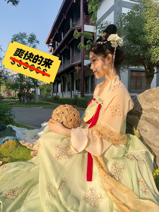 汉黛记原创梦矜唐复原齐胸一片式破裙正版汉服...