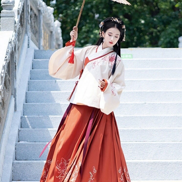 全新汉服尚华莲汉服女装芙蓉月袄裙彼岸花绣花...