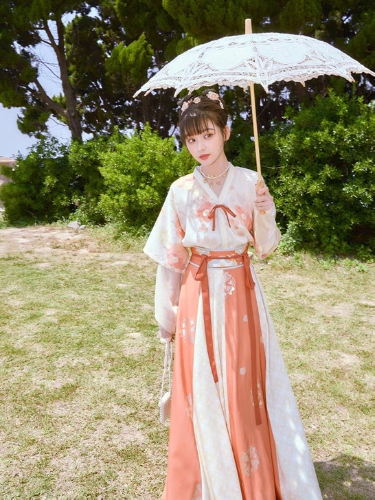 【出】十三余小豆蔻儿[洛神花事]唐背子圆领...