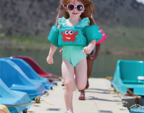 婴幼儿童救生衣宝宝游泳装备浮力水袖背漂马甲...