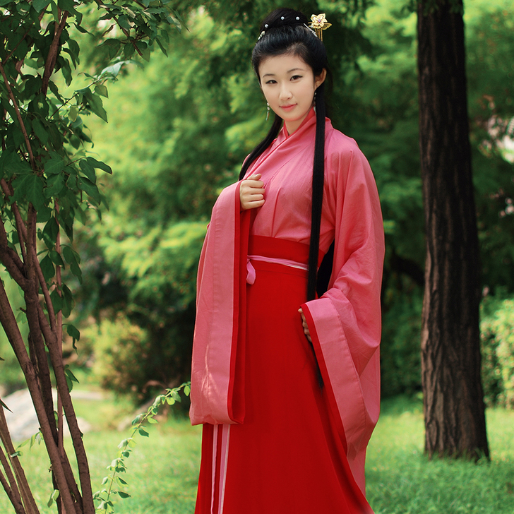 [如梦霓裳]汉服 [入塞]大袖中衣 西瓜红...