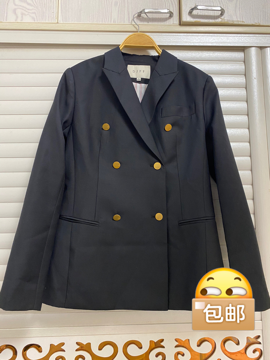 DJFF/DJFL黑色西服羊毛外套 全新无...