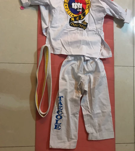 纽约韩国跆拳道/空手道俱乐部的儿童比赛服,...