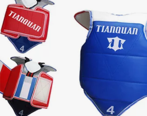跆拳道护甲护身全套儿童护胸散打训练加厚双面...