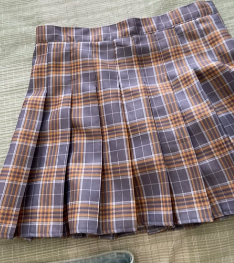 jk格子裙制服群短裙,L码,95新就穿过一...