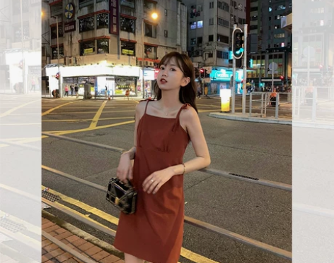 ROUWANBABY肉完森系吊带裙女夏季新...