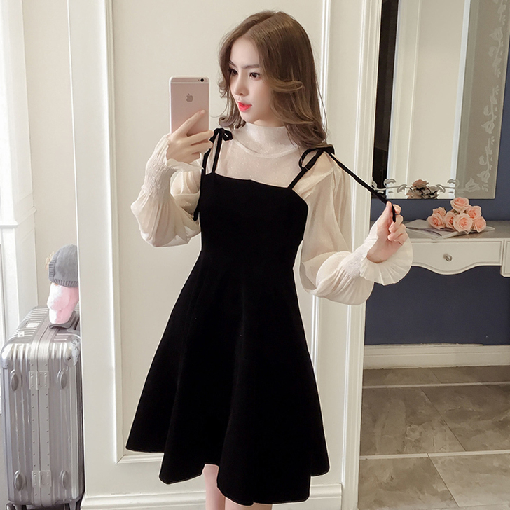 宁莎2019早秋新款名媛气质高领长袖打底衫...