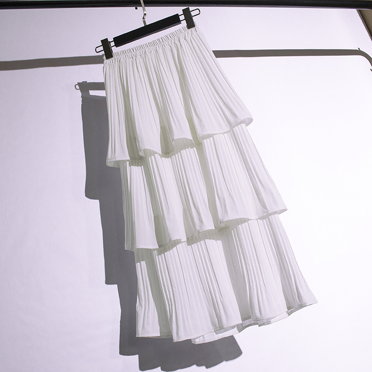 白色蛋糕裙半身裙女夏小个子2020年新款中...