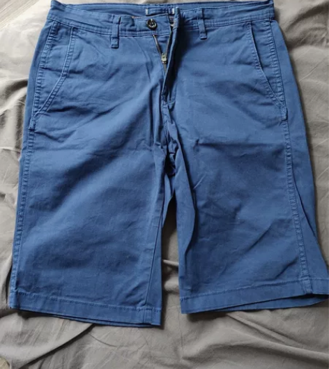 #Zara man工装蓝色短裤男，五分裤u...