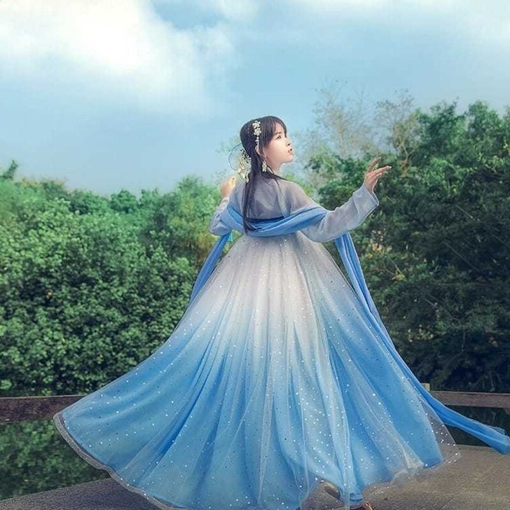 原创汉服 星空系列 辰莲鱼梦 两片式齐胸襦...