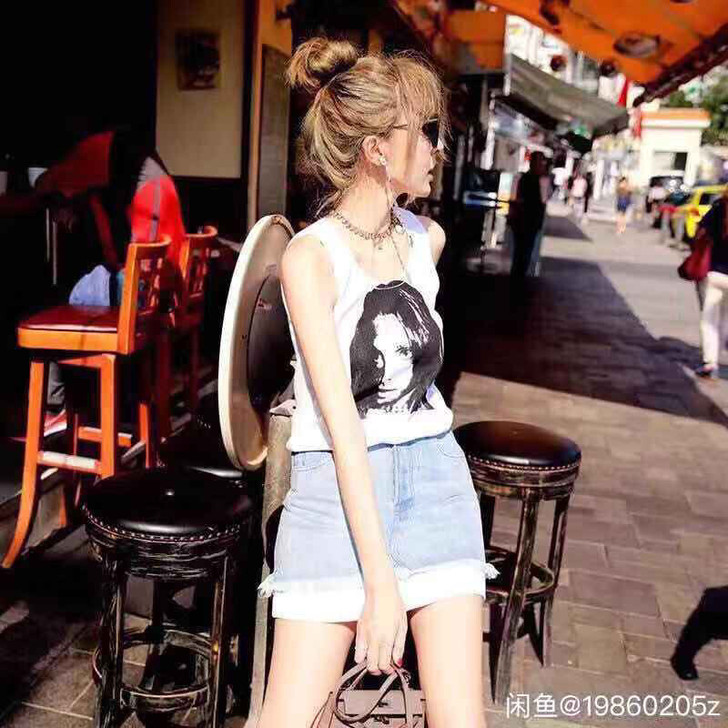 ALUONLINESHOP 蓝色牛仔包臀半...