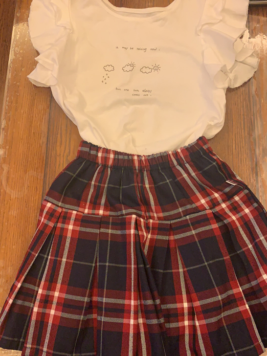 白T裙子，适合身高100-110左右的穿