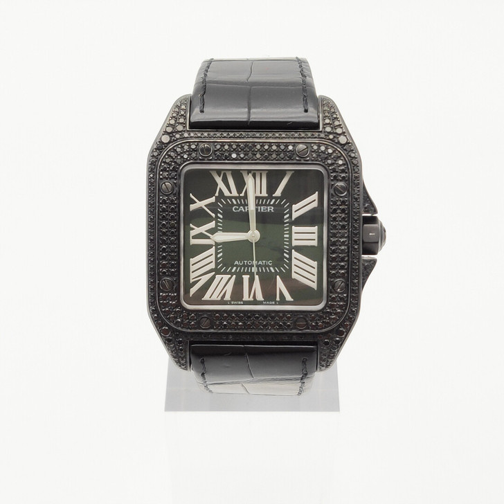 【出售】卡地亚山度士升级后镶 黑武士款男士...