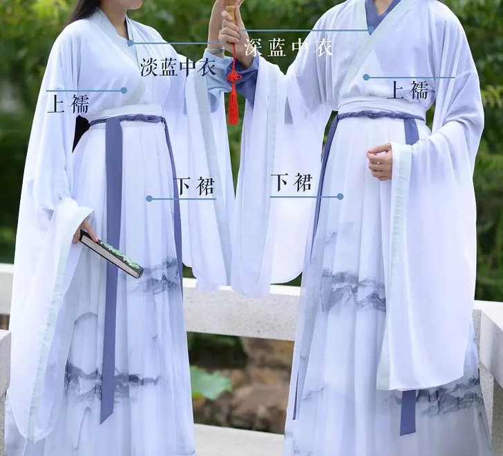 四件套如梦霓裳汉服女齐腰襦裙大袖衫相思引魏...