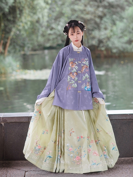 瞳莞汉服*绣花方领对襟大袖短袄*心有所鼠