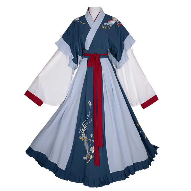 如梦霓裳汉服女青引晋制交领半袖齐腰##am...