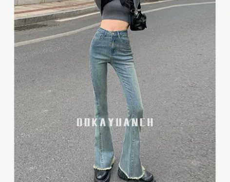 港味复古微喇牛仔裤女 S码 感兴趣的话点“...