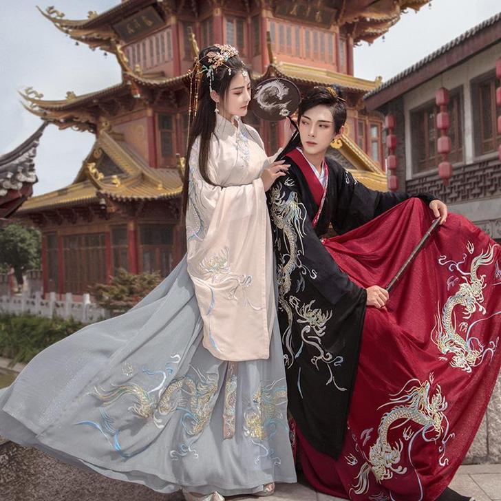 如梦霓裳十二周年辰龙生肖汉服女交领大袖襦裙...