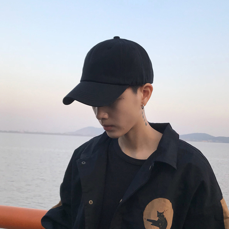帽子男春夏天酷帅韩版潮人常规款鸭舌帽男黑色...