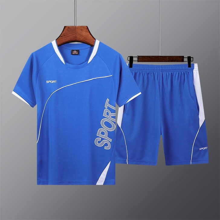 29一套全新夏季运动套装男休闲跑步服短袖T...