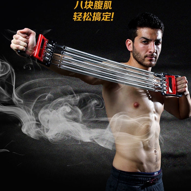 弹簧拉力器扩胸器男健身器材家用拉簧臂力器锻...