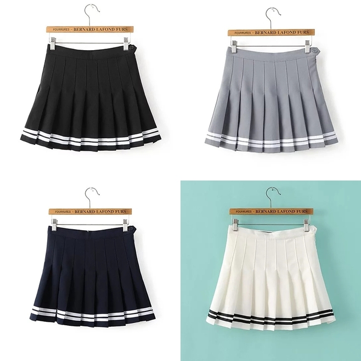 【出/换】全新百褶裙半身裙海军风学院风短 ...