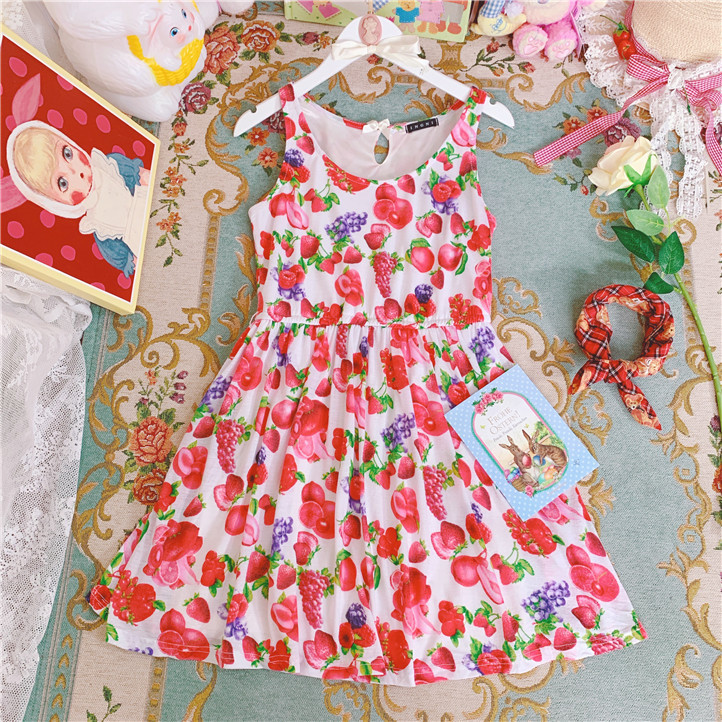 阿鸠日本制Vintage趣味果园少女棉布草...