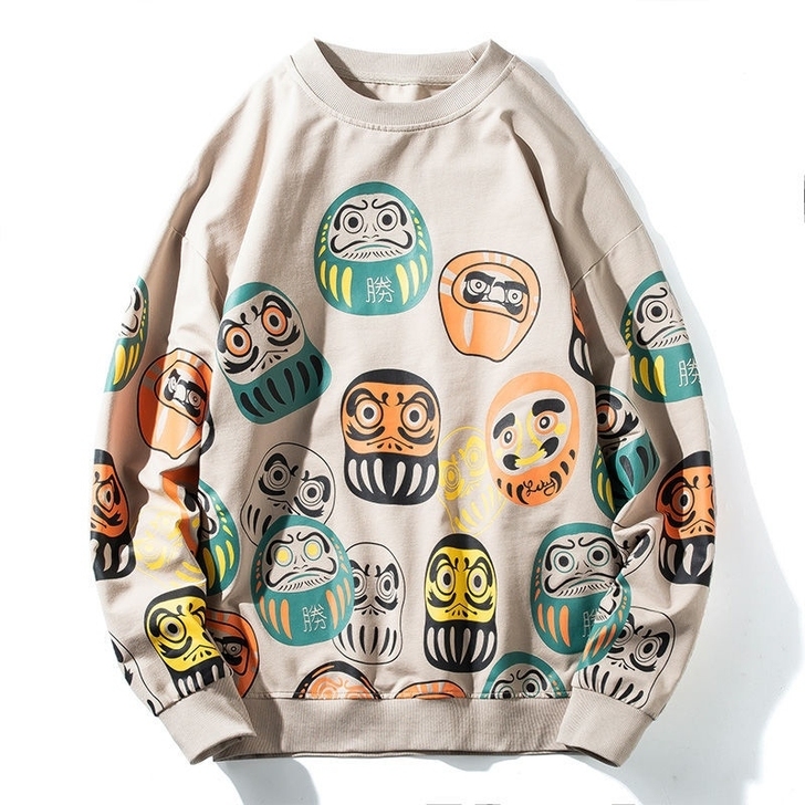 【清仓处理】秋季宽松学生潮流帅气上衣服圆领...