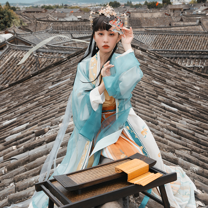 十三余小豆蔻儿[云昭昭]直领对襟长衫长褙子...