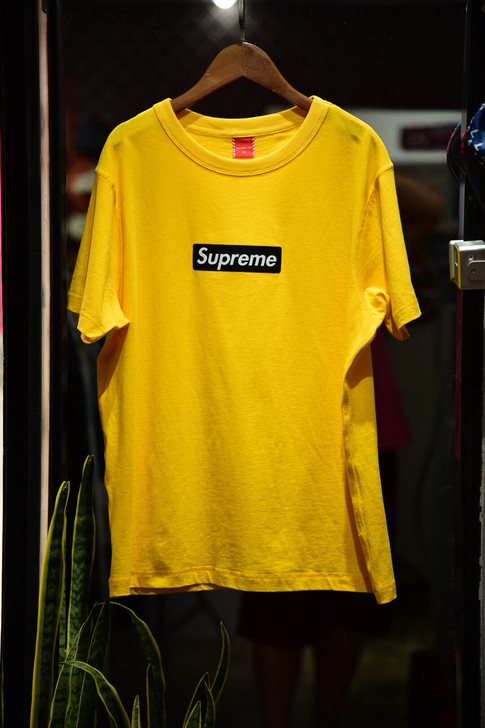 supreme短袖男士情侣宽松纯棉刺绣T恤...