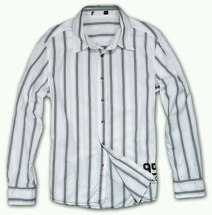 全新 品牌全棉条纹男士休闲衬衫