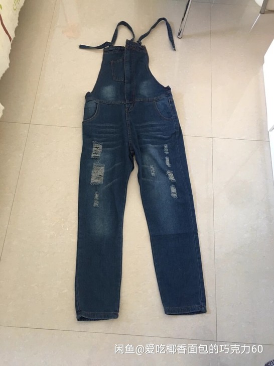 全新女士棉质背带牛仔裤 L 棉质的布料很软...