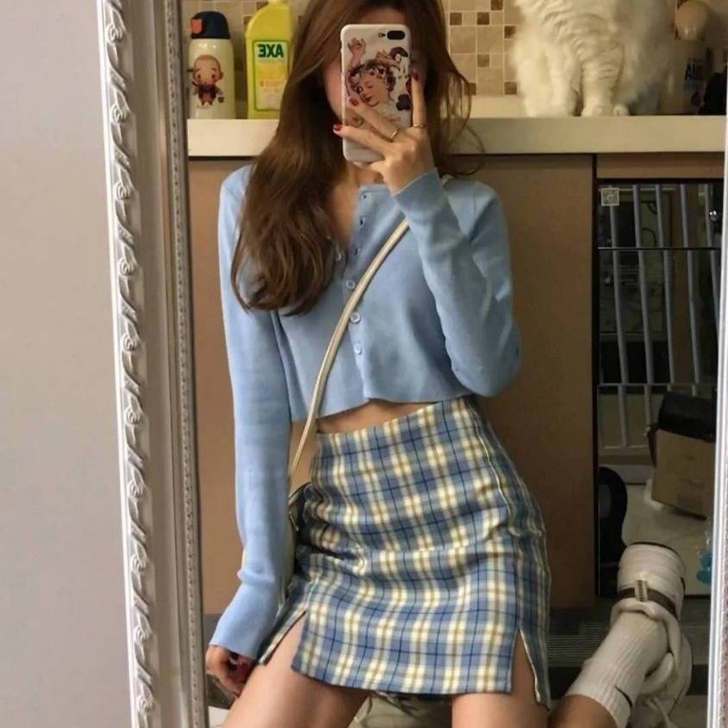 简设BM风格学院风。防走光少女感半身裙。i...