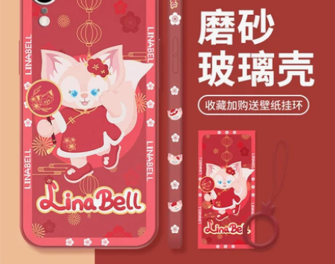 适用于苹果x手机壳xs玲娜贝儿中国红iph...