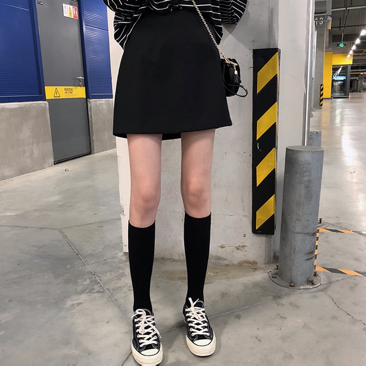 春装韩版女装基础款百搭包臀半身裙高腰显瘦A...