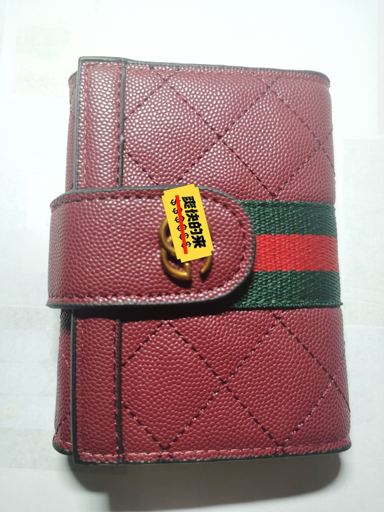 红色三折钱包鱼子酱新款时尚钱包短款女手包简...