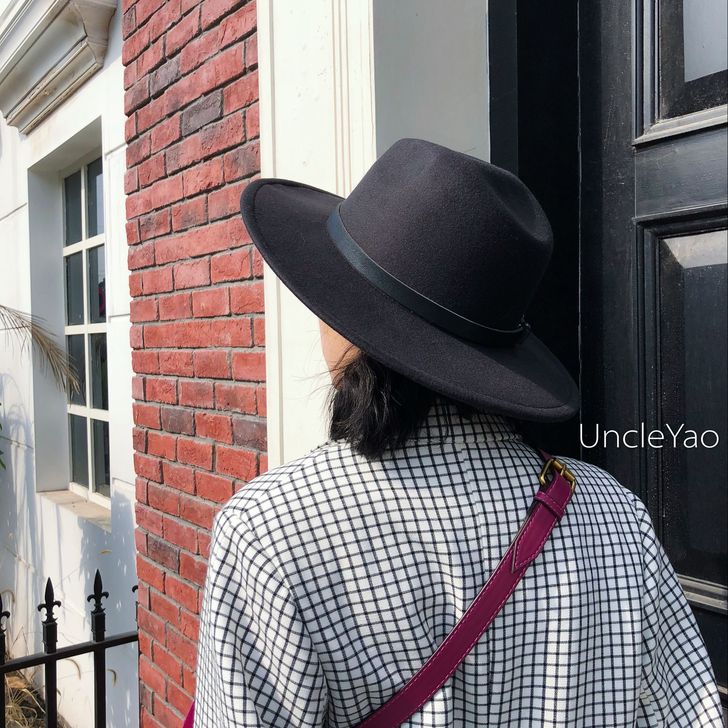 姚叔叔黑色礼帽帽子全新没戴过