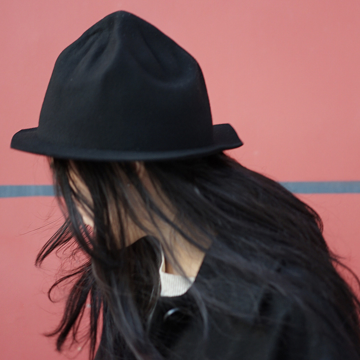 Lion~枯山水 手工制帽羊毛呢褶皱礼帽毡...