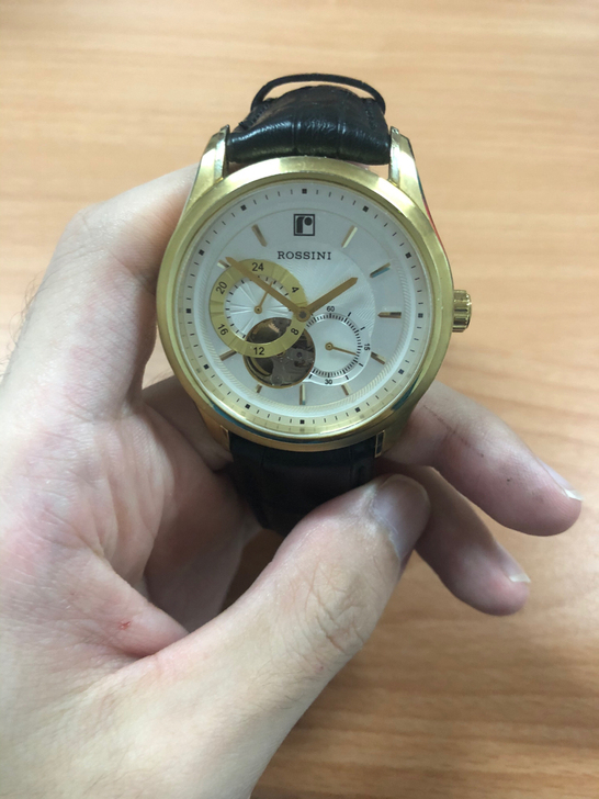 罗西尼男士机械表 自动上弦 镂空 线下官方...