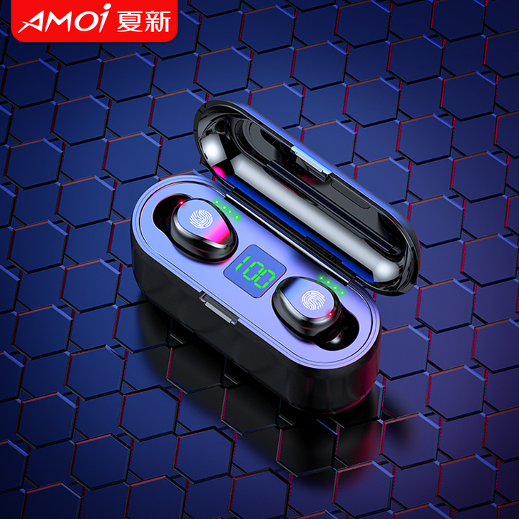 夏新F9触摸无线蓝牙耳机5.0双耳一对迷你...