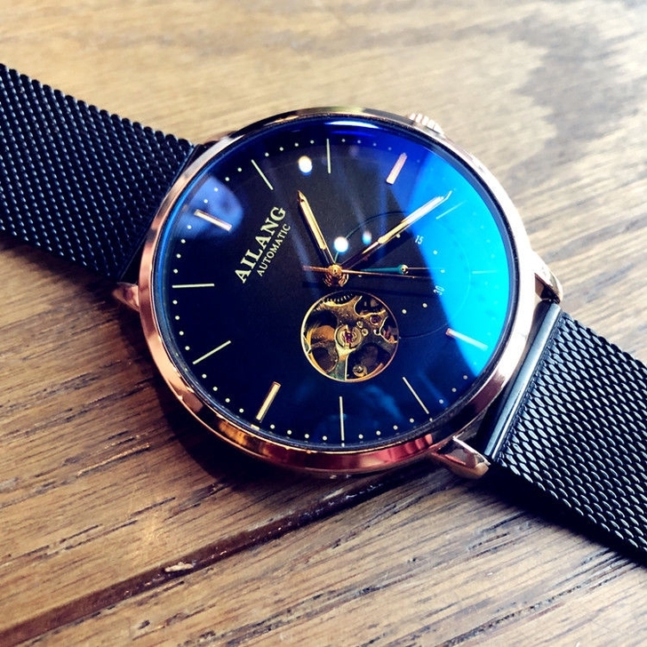 2021新款艾浪超薄全自动机械手表男士时尚...