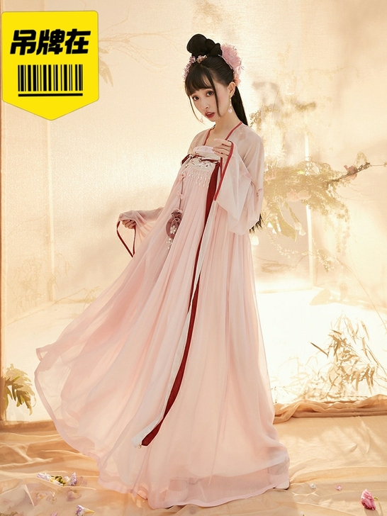 十三余齐胸唐制汉服上衫下裙两件,没买多久闲...