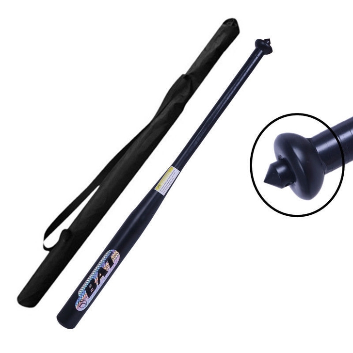 合金钢棒球棒车载防身棒球棍磨砂哑光黑加粗加...