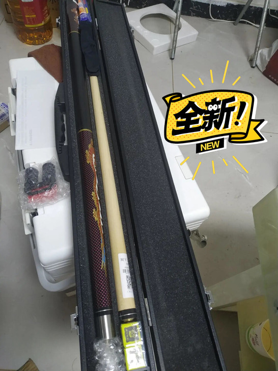 台球杆处理清空Mycues龙纹青花台球杆高...